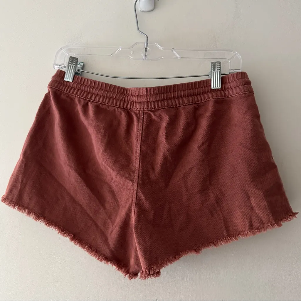 Aerie Salmon Pink Beachy Cutoff Lounge Shorts Elastic Waist - Image 4