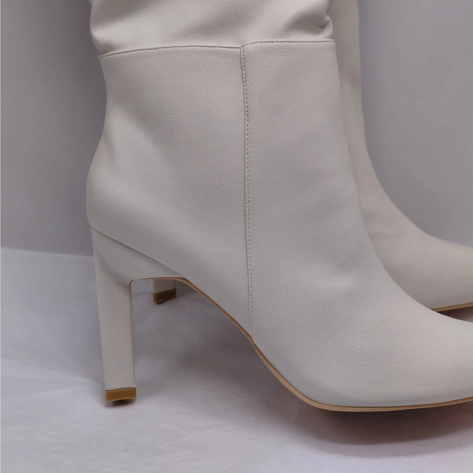 Lulus Womens Size 11 Ivory Olivet Over Knee High Heel Boots Pointed Toe NWT - Image 2