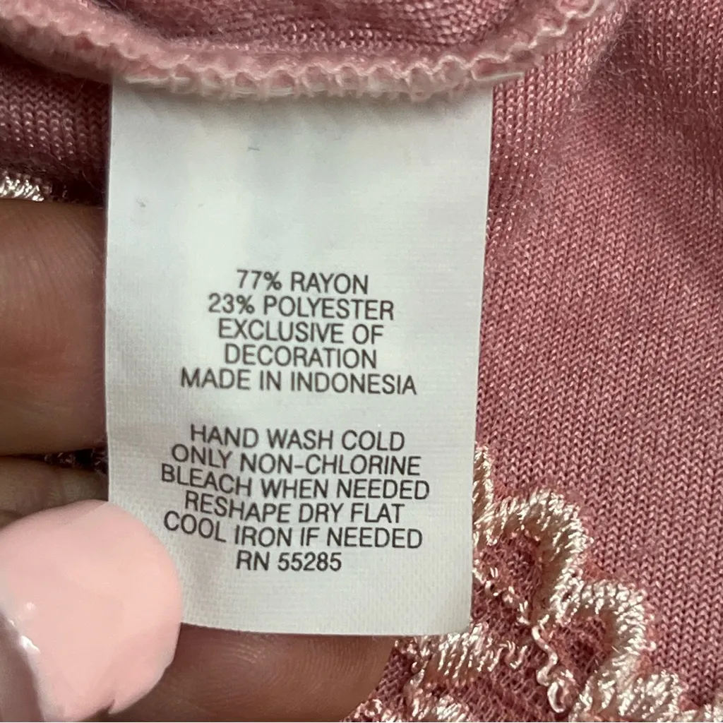 Express S Vintage Y2K 90’s 2000’s Pink Lace Trim Velvet Camisole Tank Top - Image 3