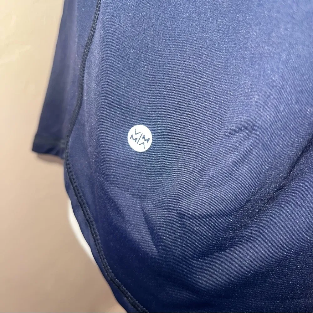 VIMMIA Trellis Tank Top Athleisure Silky Stretch Navy Cami Pleated Athletic Sz S - Image 5