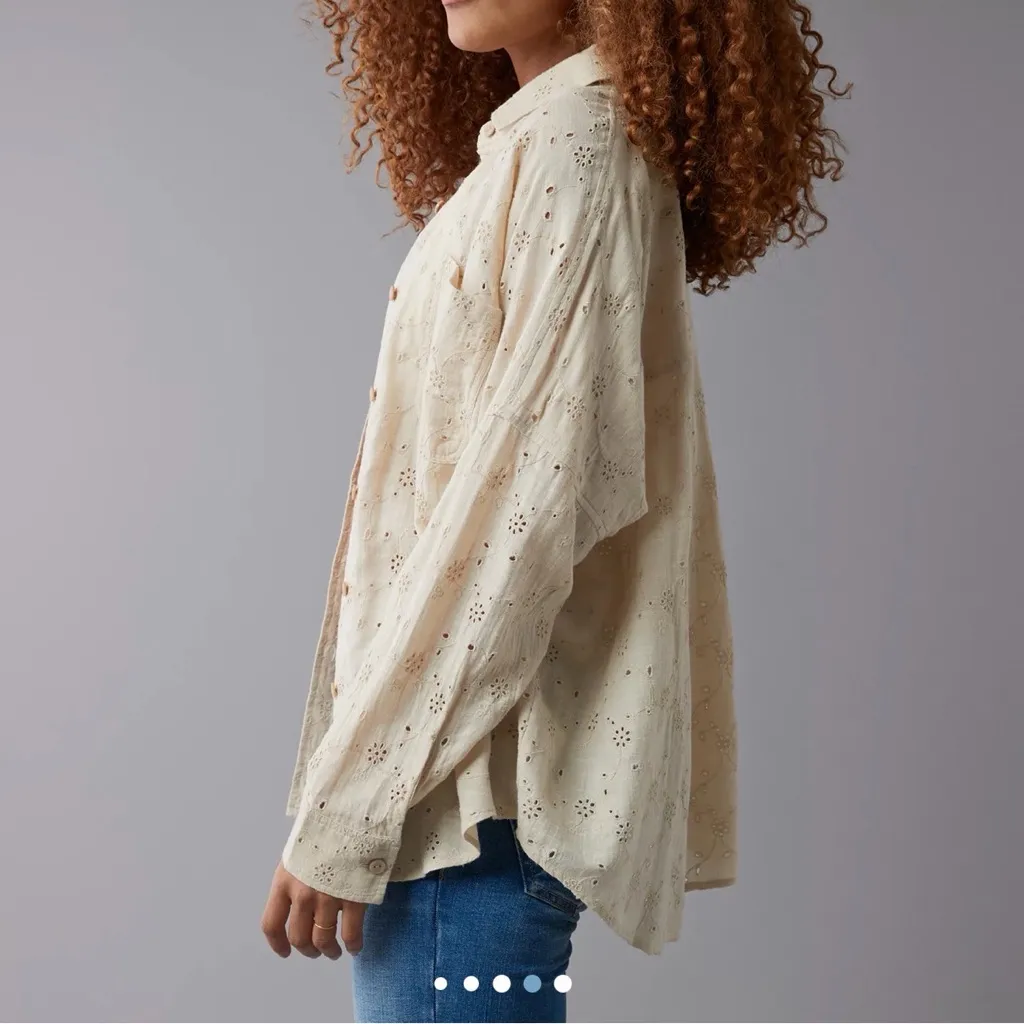 AE Go Big Oversized Eyelet Embroidered Shirt - Image 4