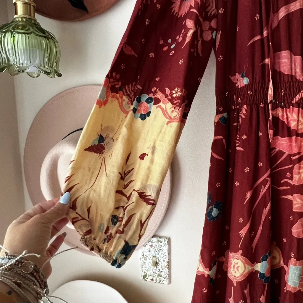 ANTHROPOLOGIE Othilila CARMELA MAXI DRESS‎ Women's SIZE SMALL Boho - Image 10