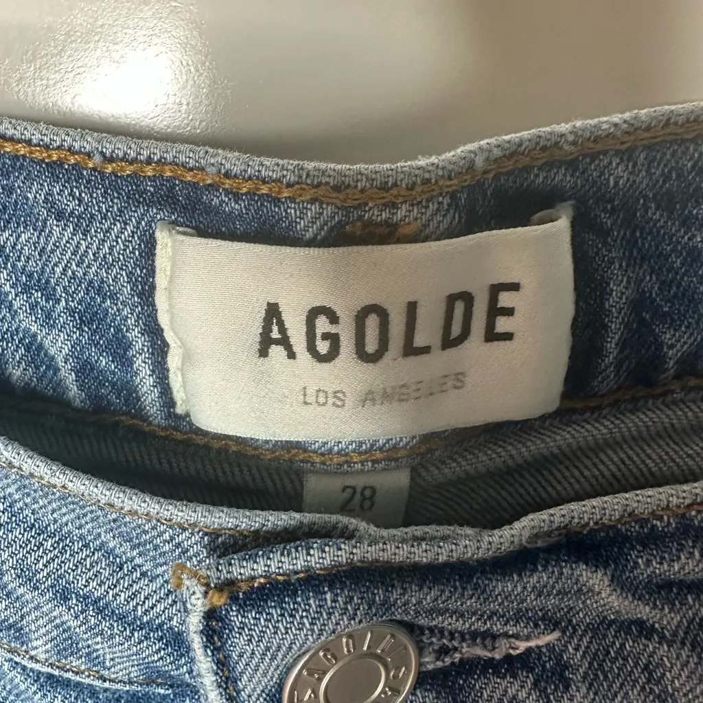 AGOLDE Riley Long Straight Button Fly Jeans Size 28 - Image 7