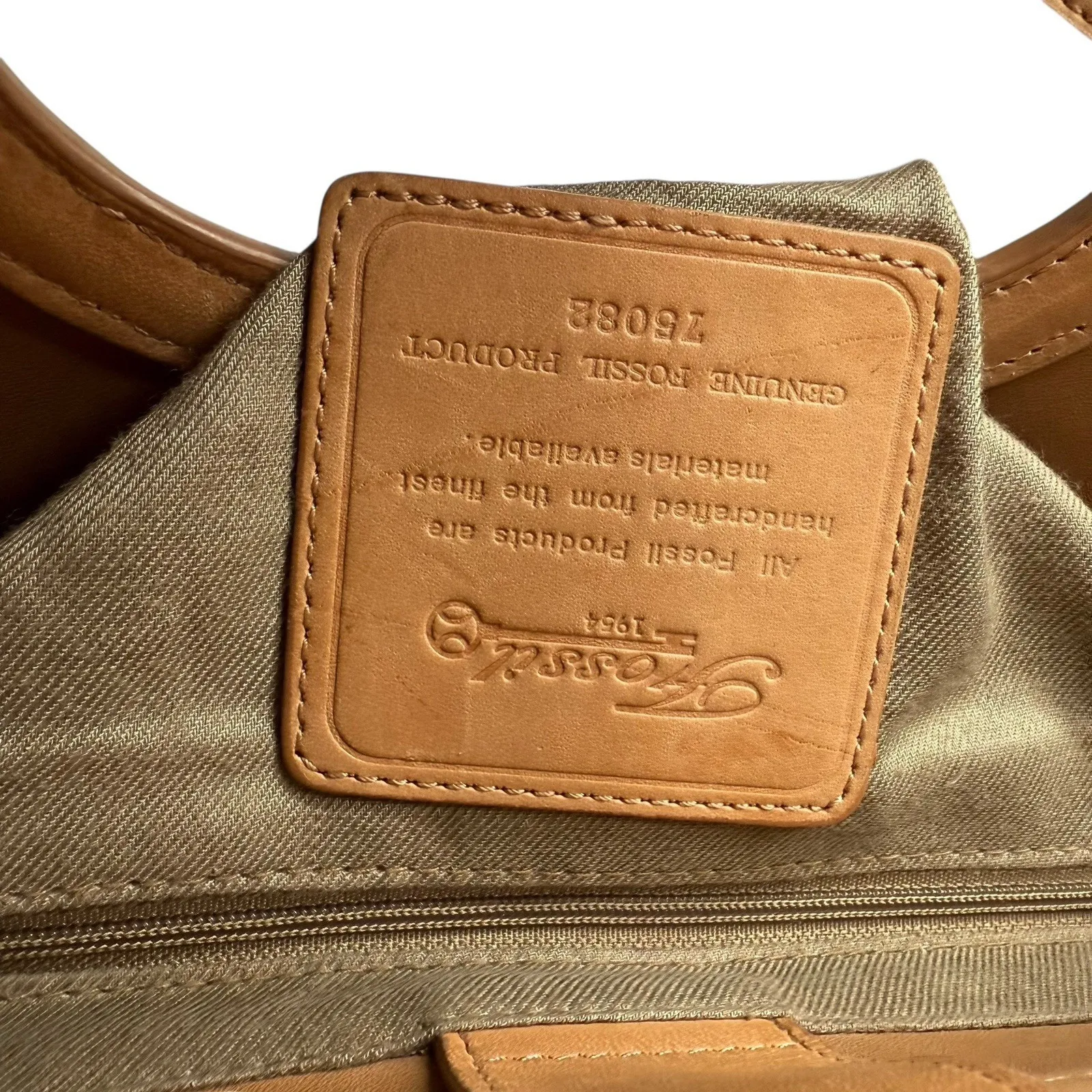 Vintage Fossil Woven Crossbody Hand Bag Wooden Key Leather Trim Medium - Image 8