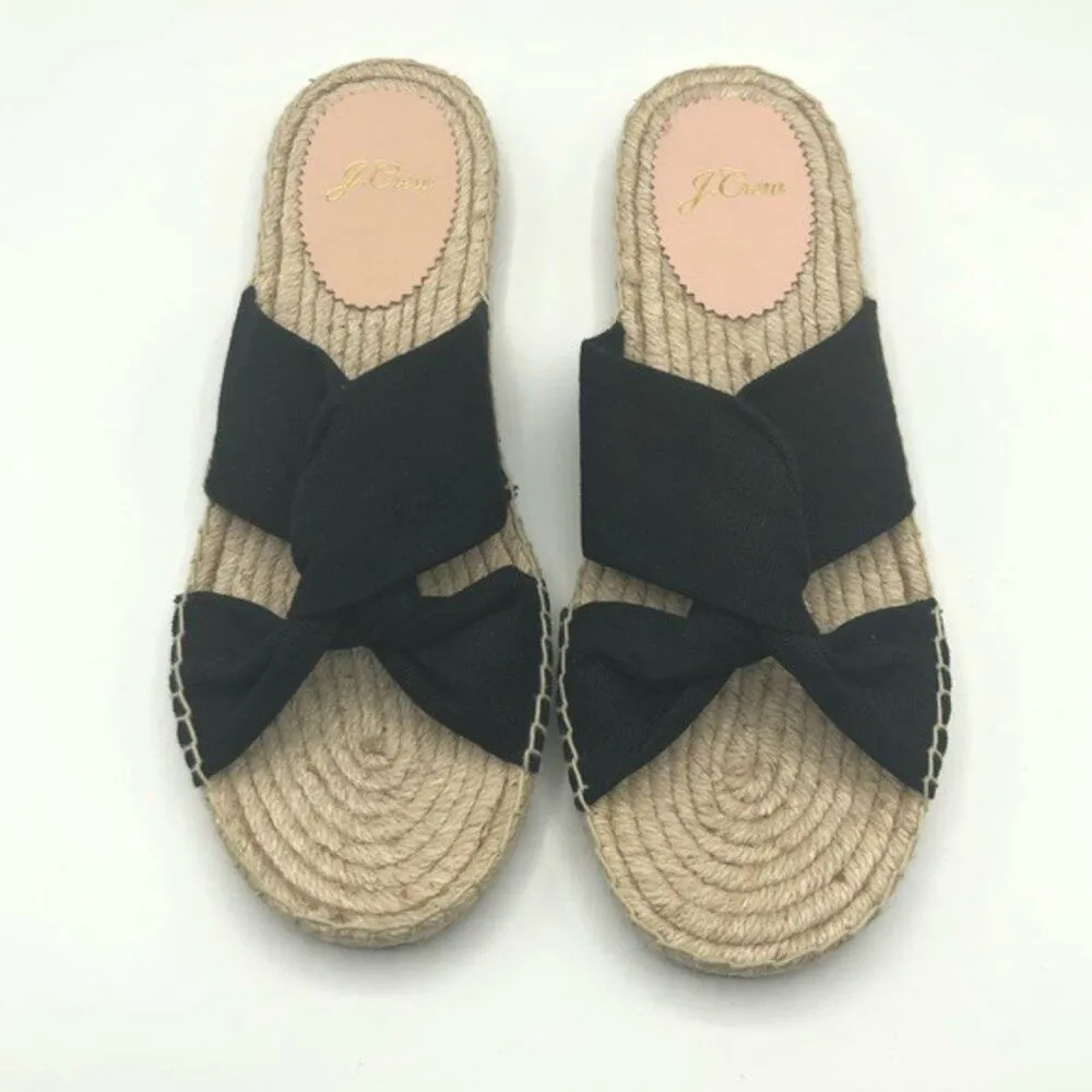 J.Crew Cross Style Black  Low Heel Flat Espadrille Sandals Sz  7.5 - Image 12