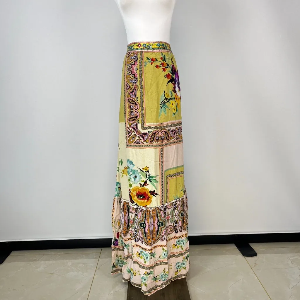 NWOT JOHNNY WAS Cerelia Floral Maxi Skirt PAISLEY PRINT ELASTIC WAIST BAND S - Image 2