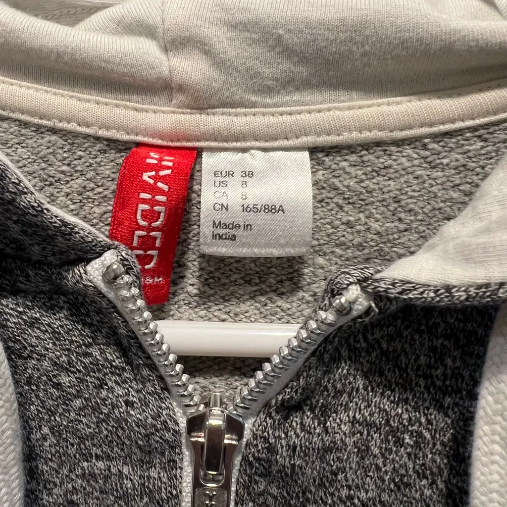 Divided Long crop  gray hoodie - Image 2