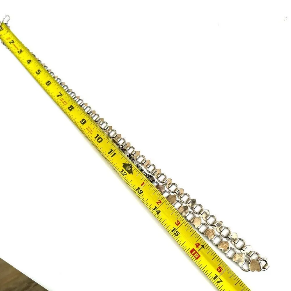 Silver tone heart hip belt - Image 7