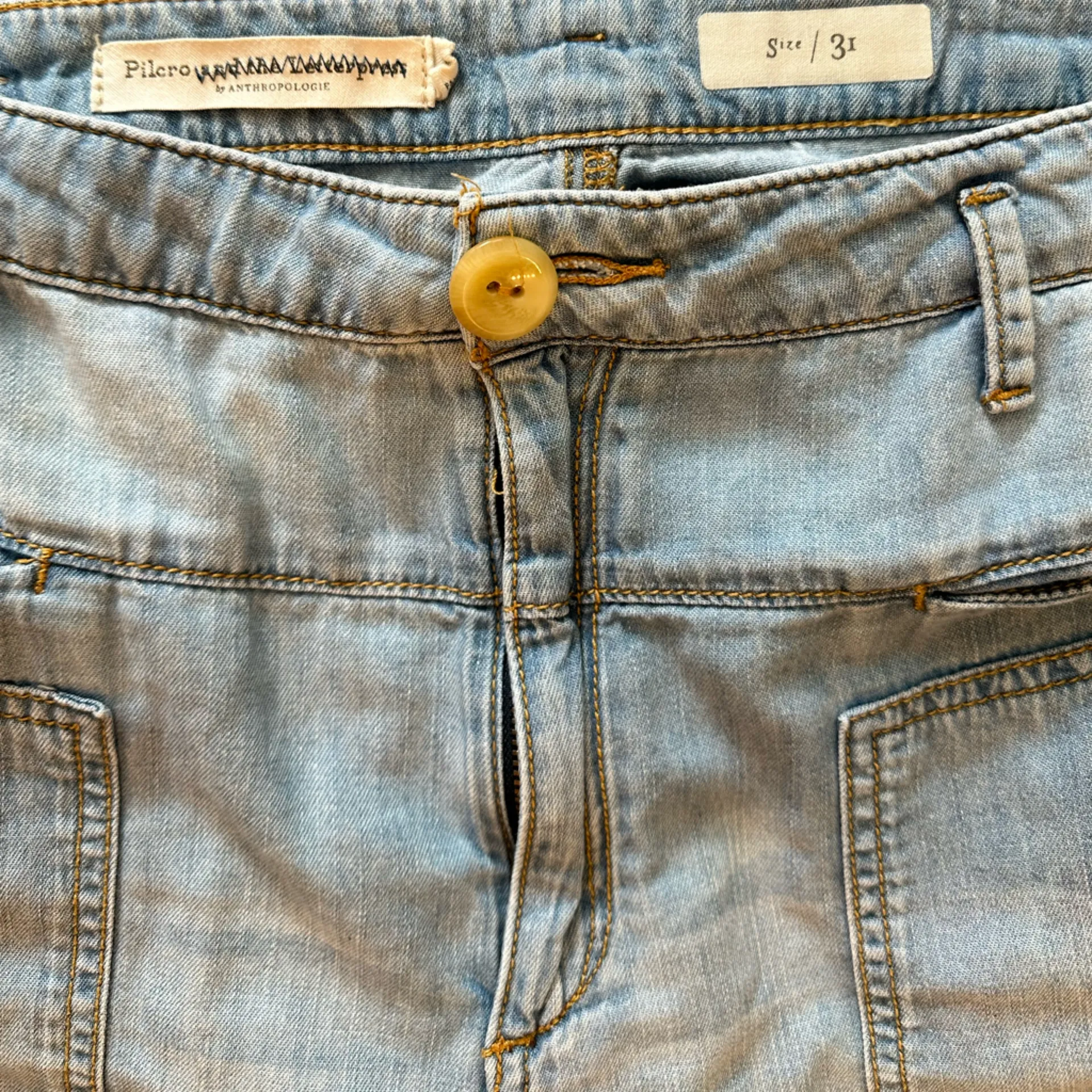 Anthropologie Pilcro and the Letterpress Pants Wide Leg Snap Bottoms 31 - Image 3