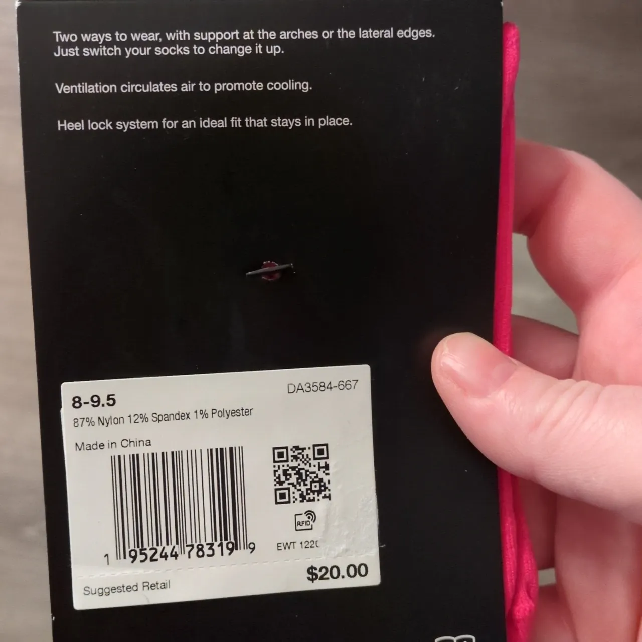 Nike Spark Pink Running Compression Socks Size 9.5-11 - Image 4