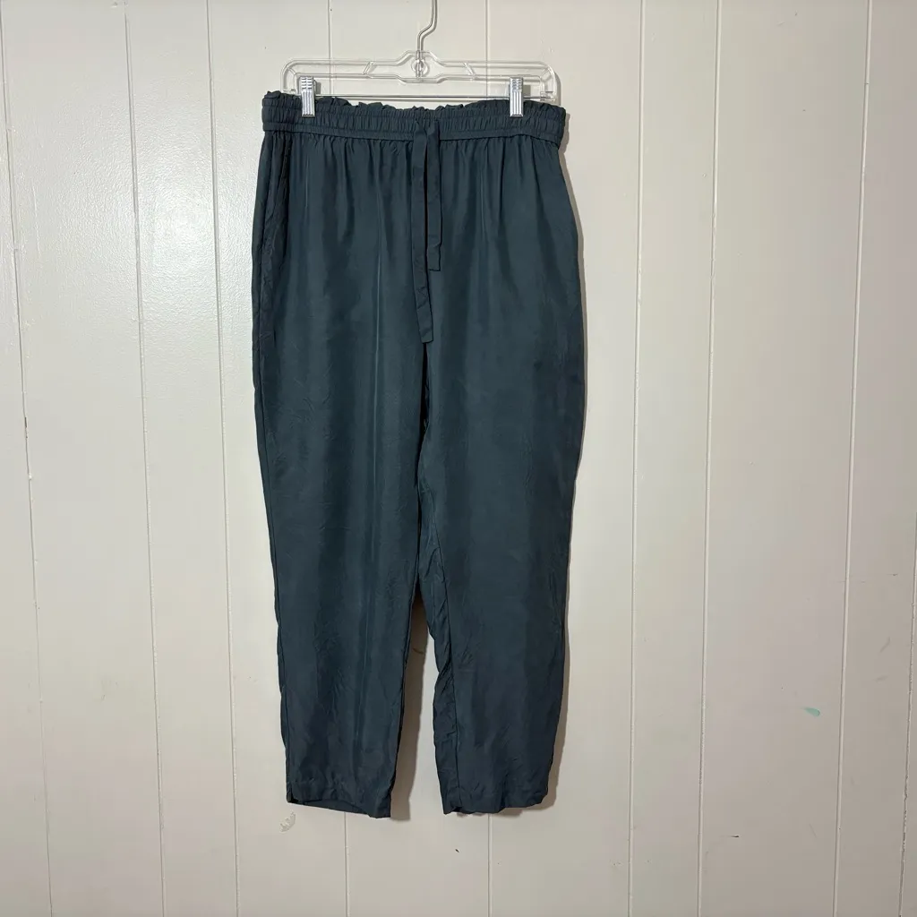 Jenni Kayne Rio Trouser Elastic Waist Pockets Pull On Navy Blue Pants Size L Size L - Image 3