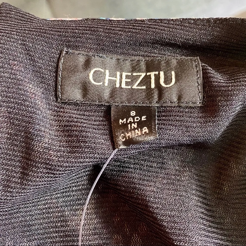 Cheztu Empire Waist Bow Dress Size 8 - Image 4