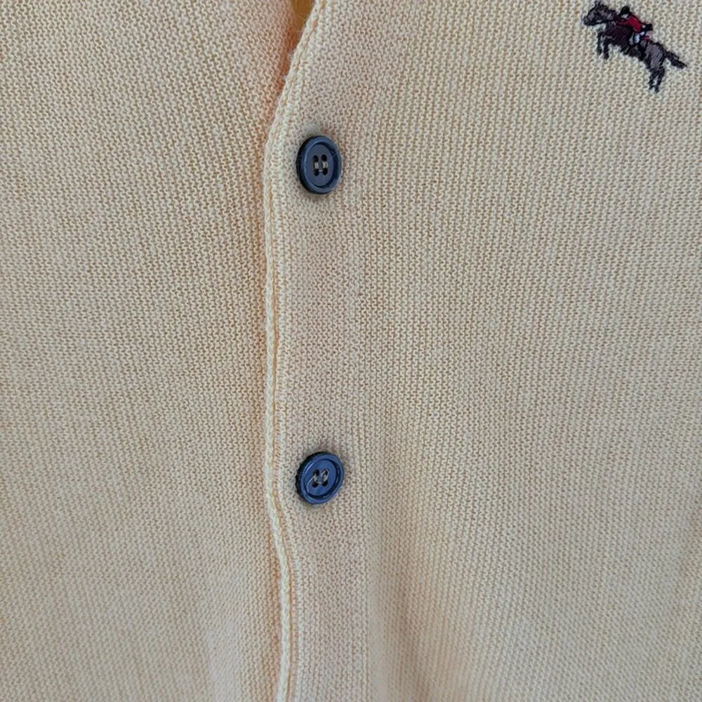 Vintage Cardigan STEEPLECHASE equestrian horse oversized yellow preppy - Image 4