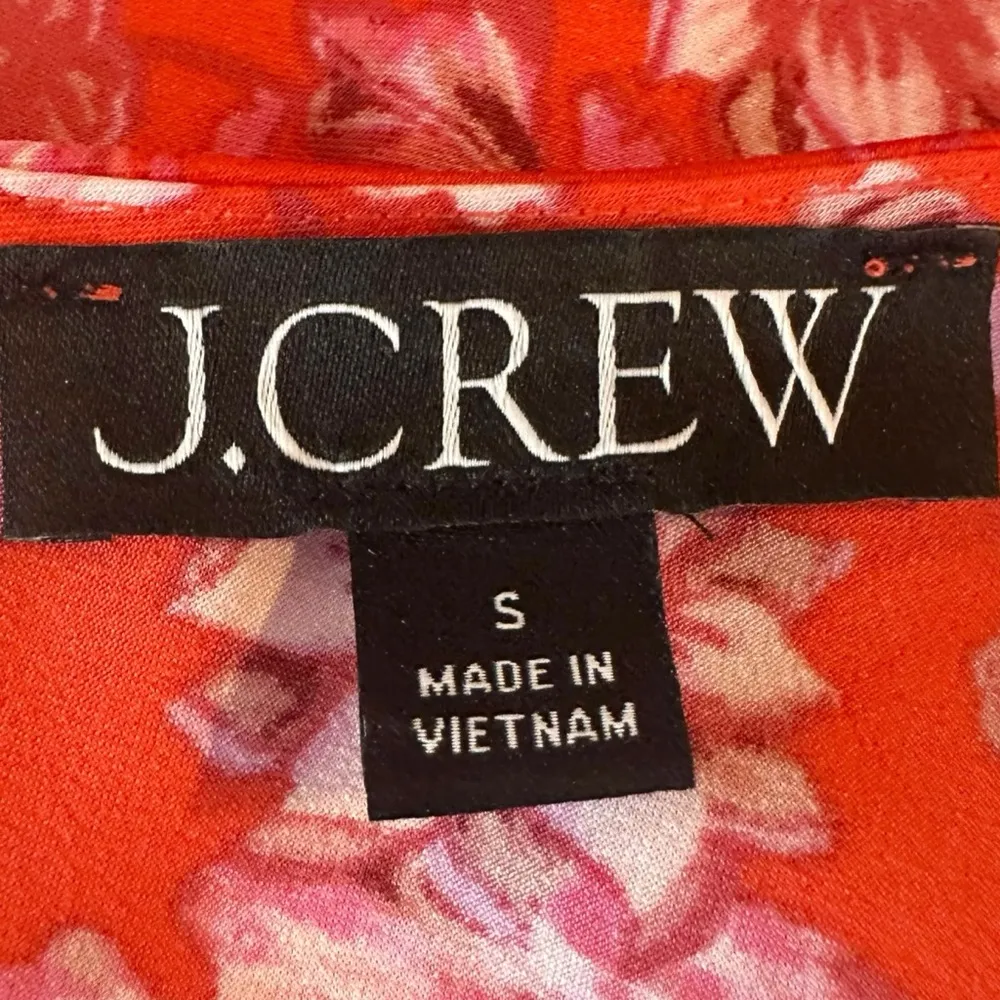 J.Crew Preppy Poppy Fields Garden Bell Sleeve Top Size Small Floral Satin - Image 7