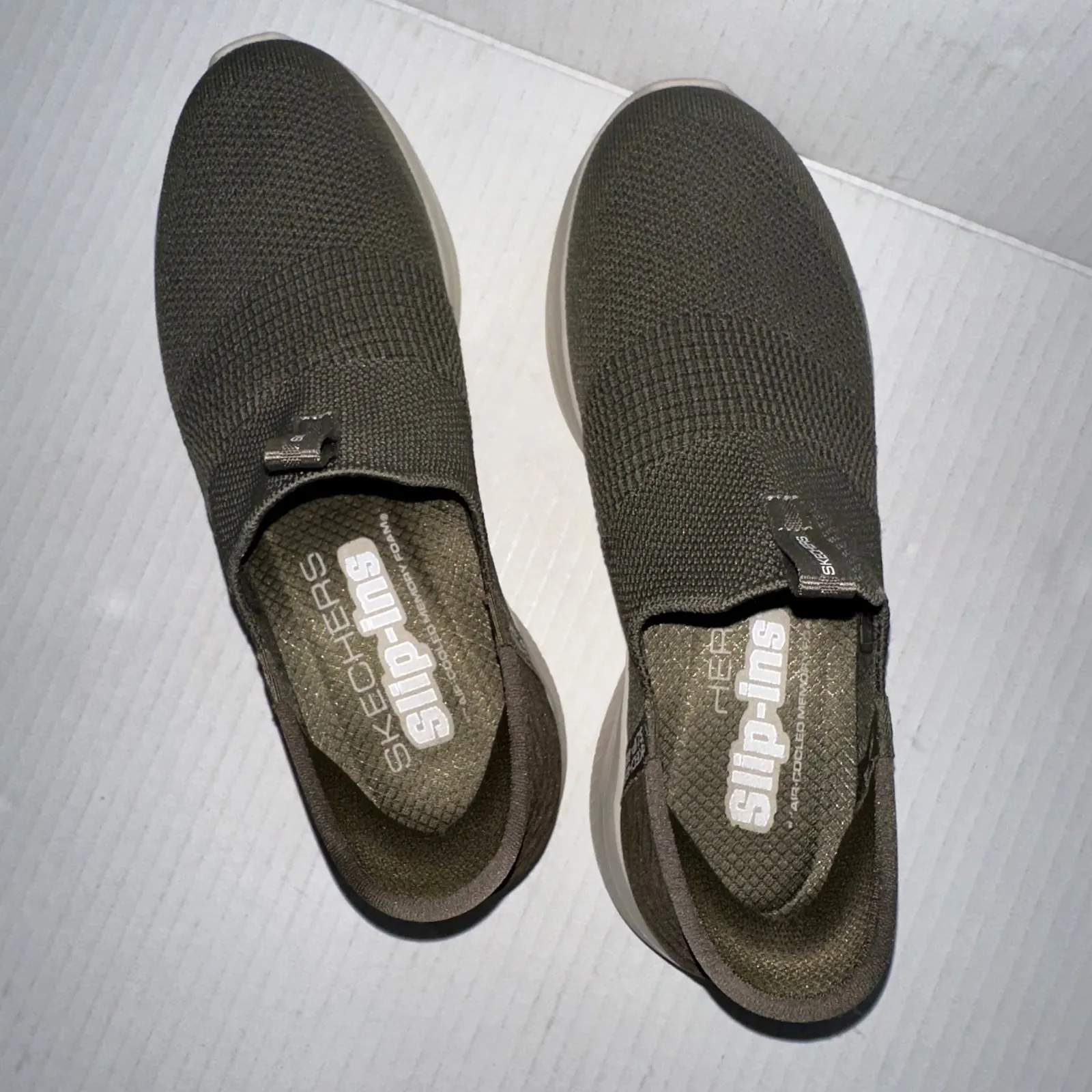 Skechers Hands Free Slip Ins Ultra Flex 3 Womens 6.5 Olive Green Sneakers Shoes - Image 5