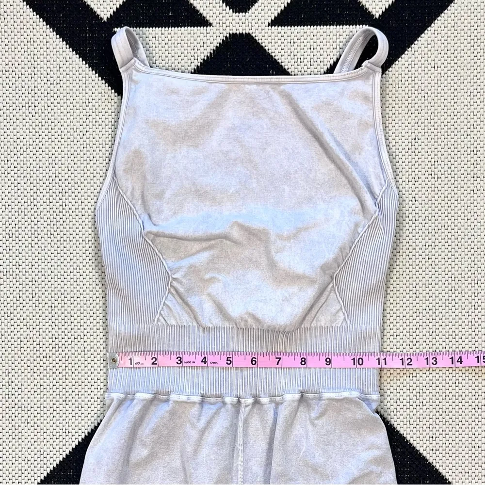 Free People Movement FP Movement Good Karma High Neck Runsie Romper in Ice Grey M/L - Image 7