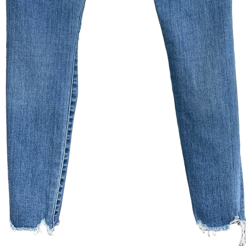 Madewell SZ 25 - 9" High-Rise Skinny Jeans Zip-Fly Stretch Whiskered Distressed - Image 8