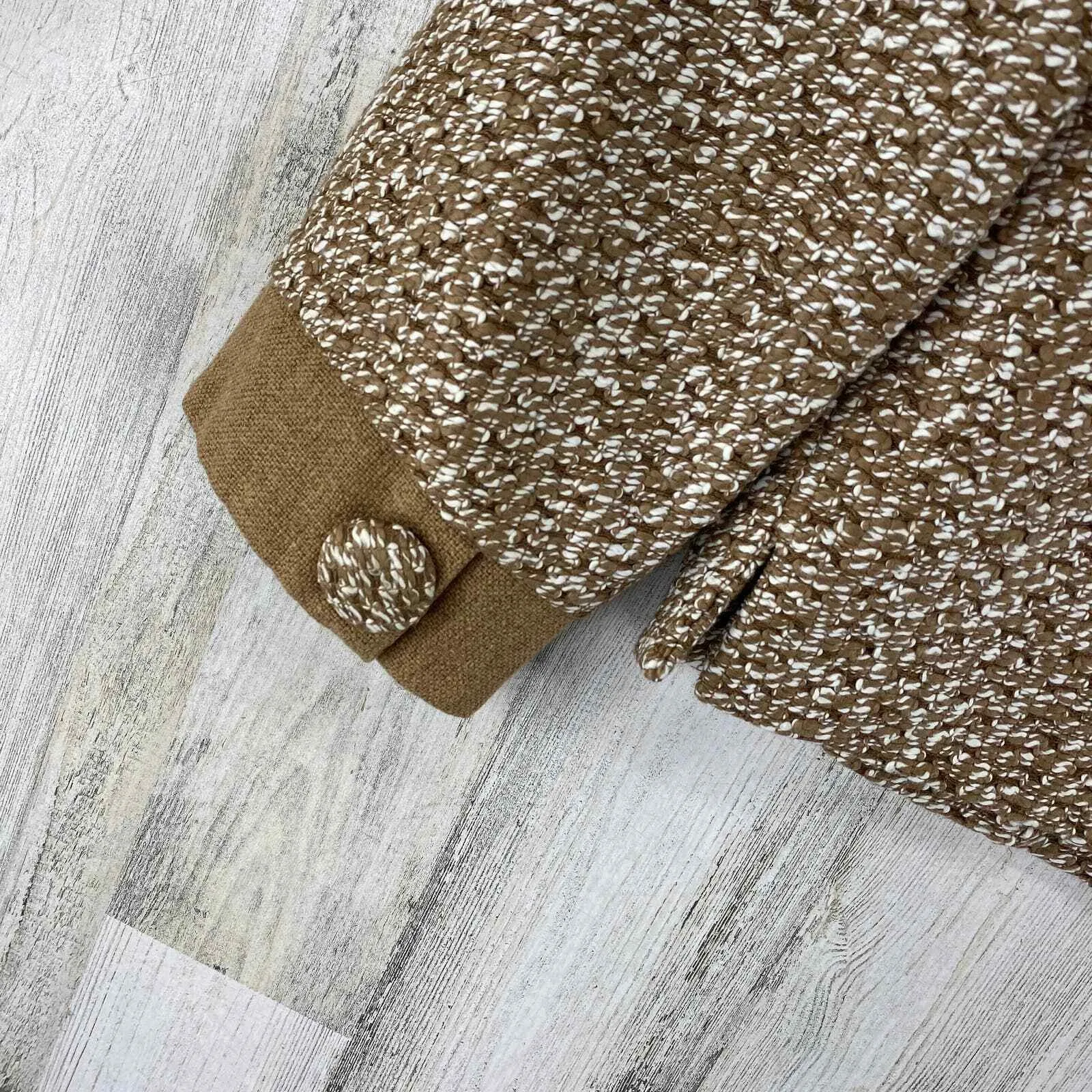 Miss Odette's Shop San Francisco Blazer Jacket Womens Small Brown Tweed Snap VTG - Image 4