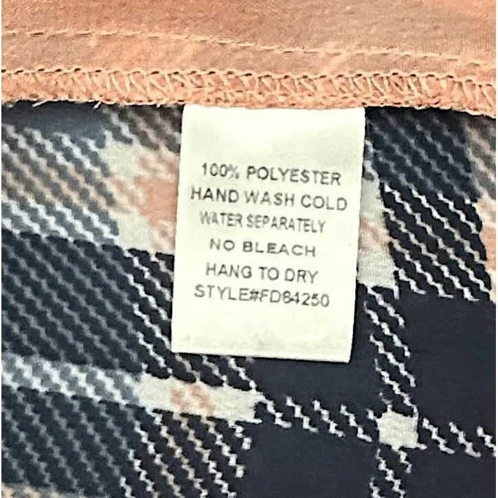 Fun2Fun Womens Salmon Blue Plaid Casual Roll Up Boyfriend Shirt Sheer Relaxed - Image 6