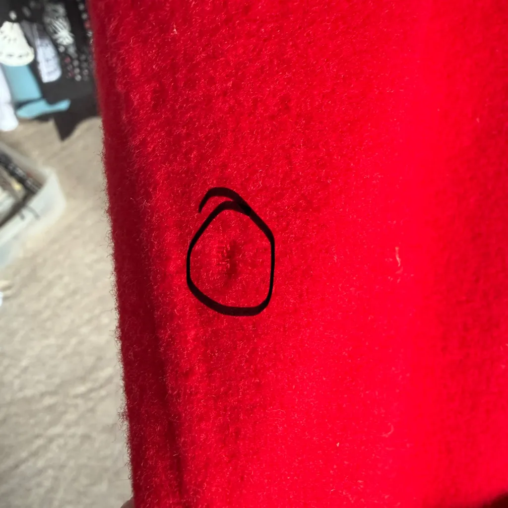 Talbots Petites red long sleeve collared button down wool blazer jacket PS - Image 11