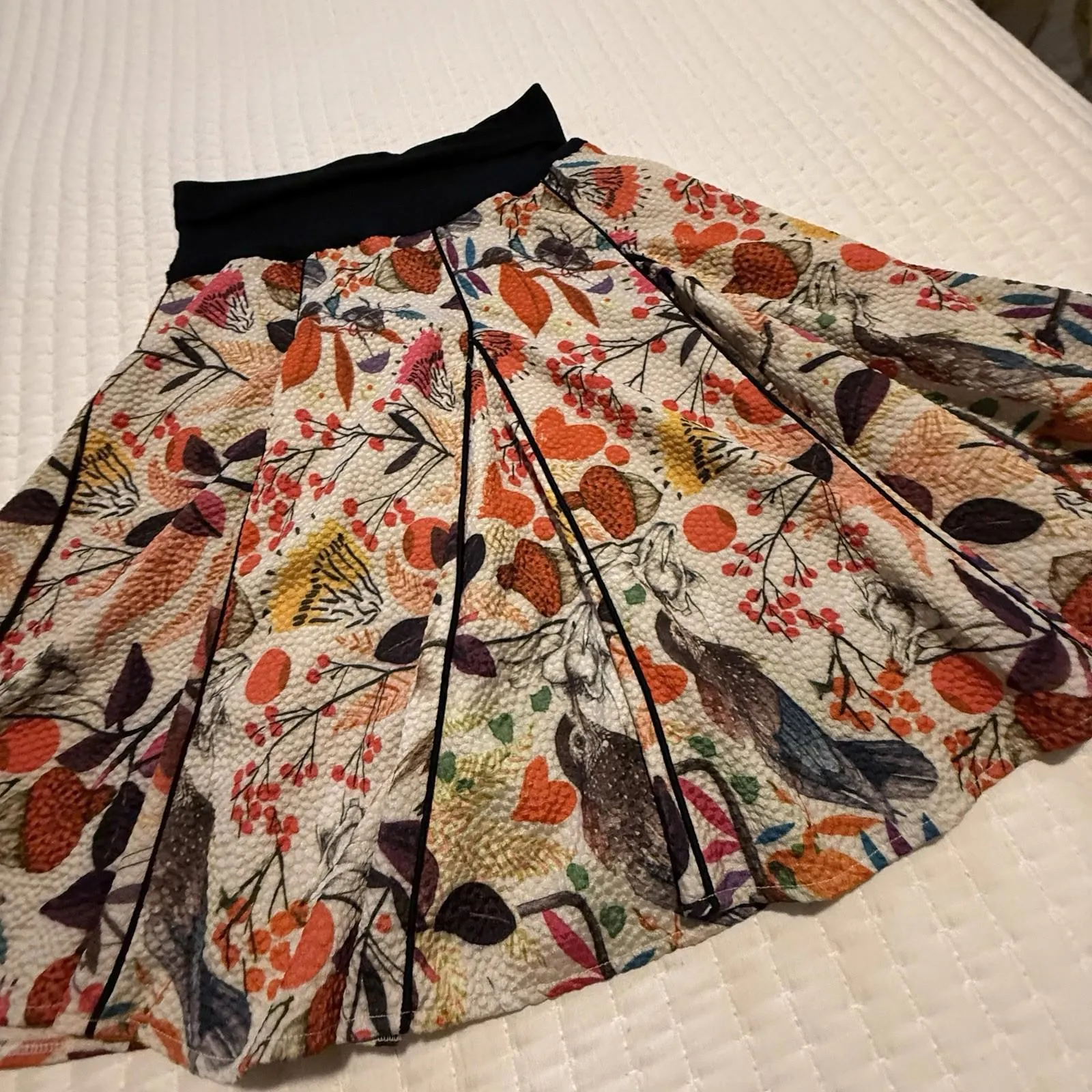 Women’s Eva Franco Bird Flower Print A Line Swing Skirt Multi Color Size 6 - Image 11