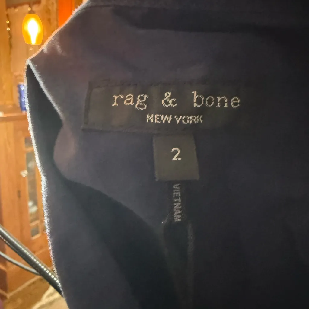 Rag & Bone Louisa Poplin Mini Dress in Navy - Image 3