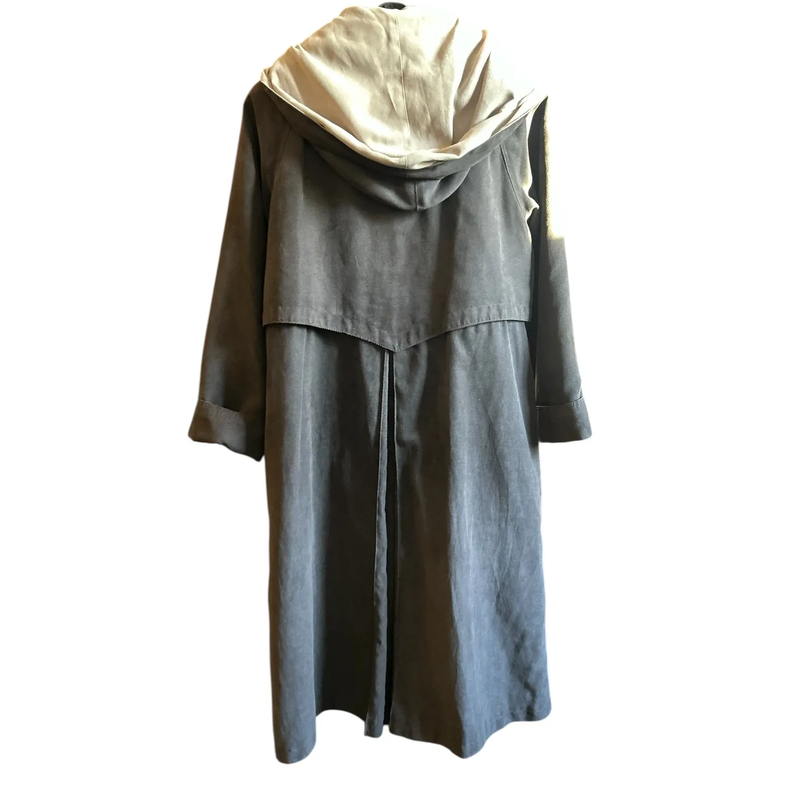 Fleet‎ Street Women's Hooded Trench Coat Water Resistant Lined Size 10P Brown - Image 8