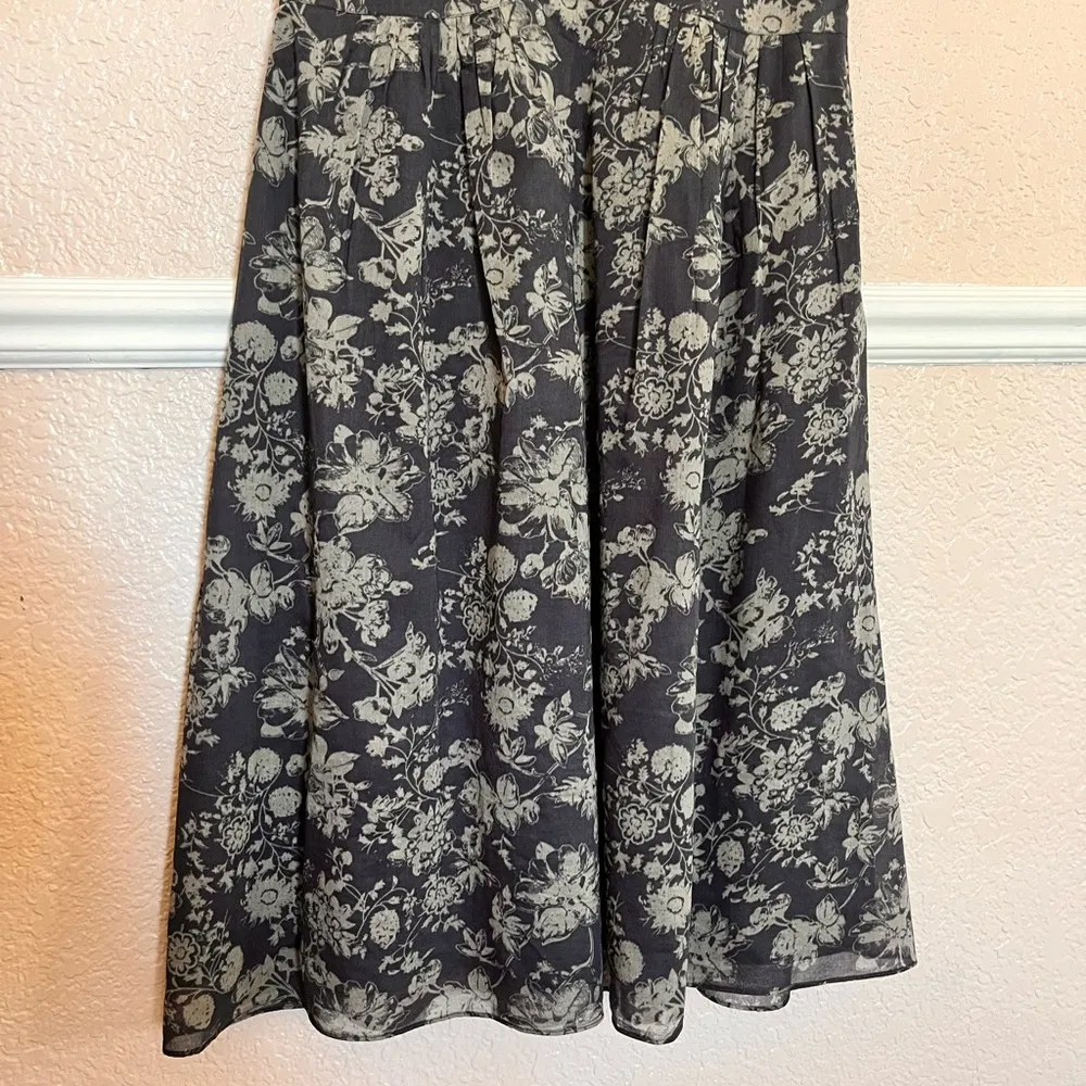 Banana Republic Floral Printed Gauze Cotton Midi Dress Size 4 - Image 4