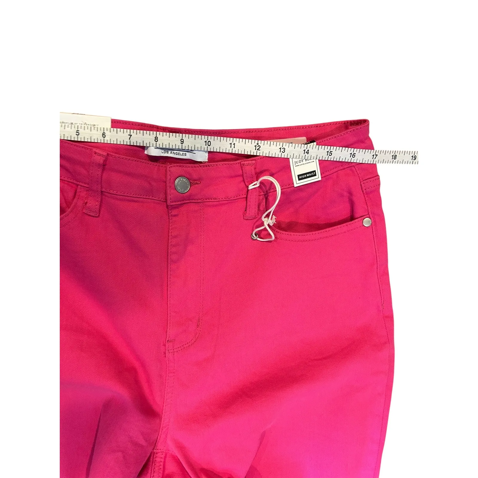 NWT JUDY BLUE Fuschia Neon Pink Daphne High Rise Slim Ankle Jeans Women's 15/32 - Image 6