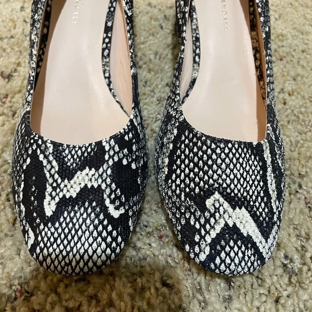 Loeffler Randall Snake Animal Reptile Print Block Heels Pumps Ina Round Toe - Image 5