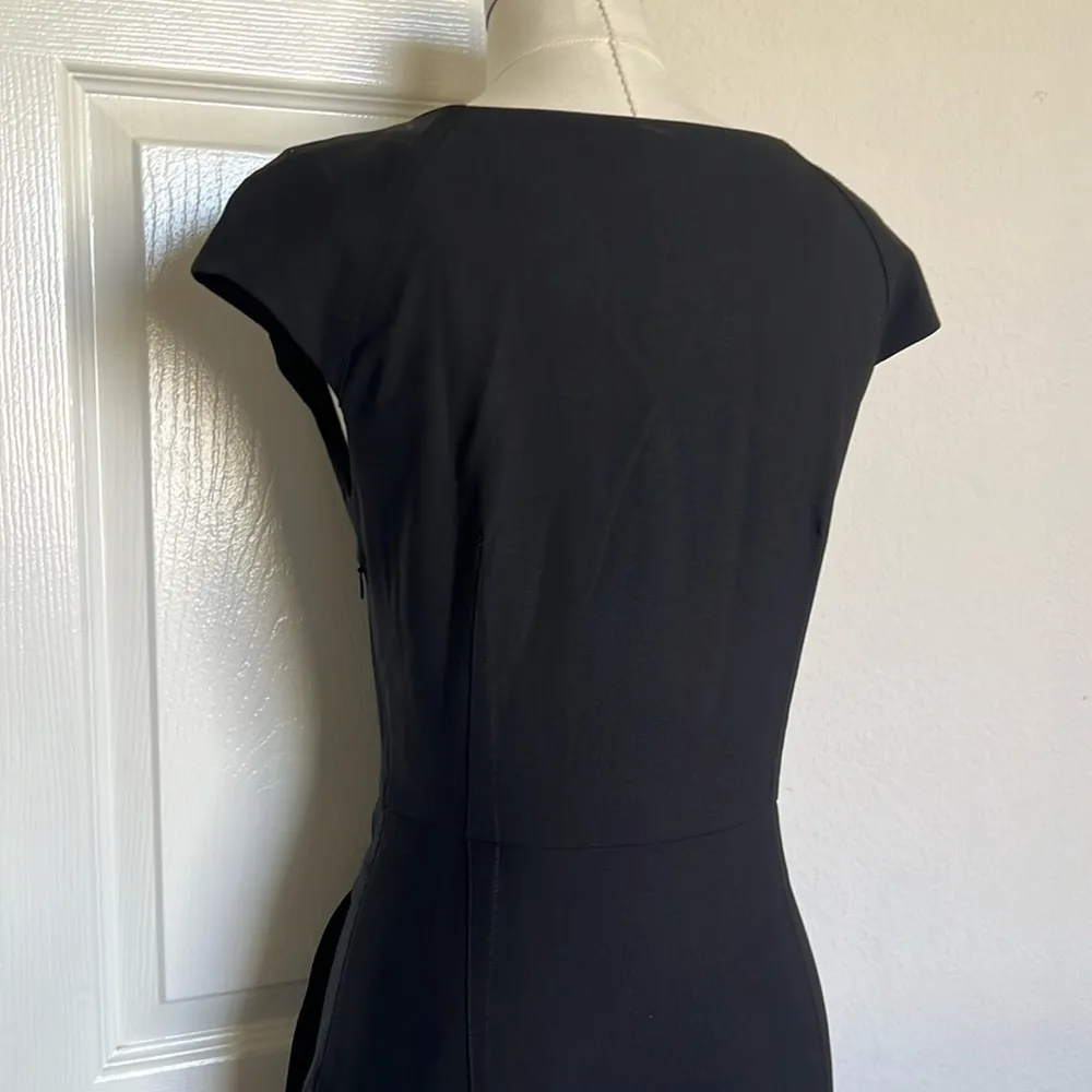 Theory Cap Sleeve A-Line Black Dress - Image 9