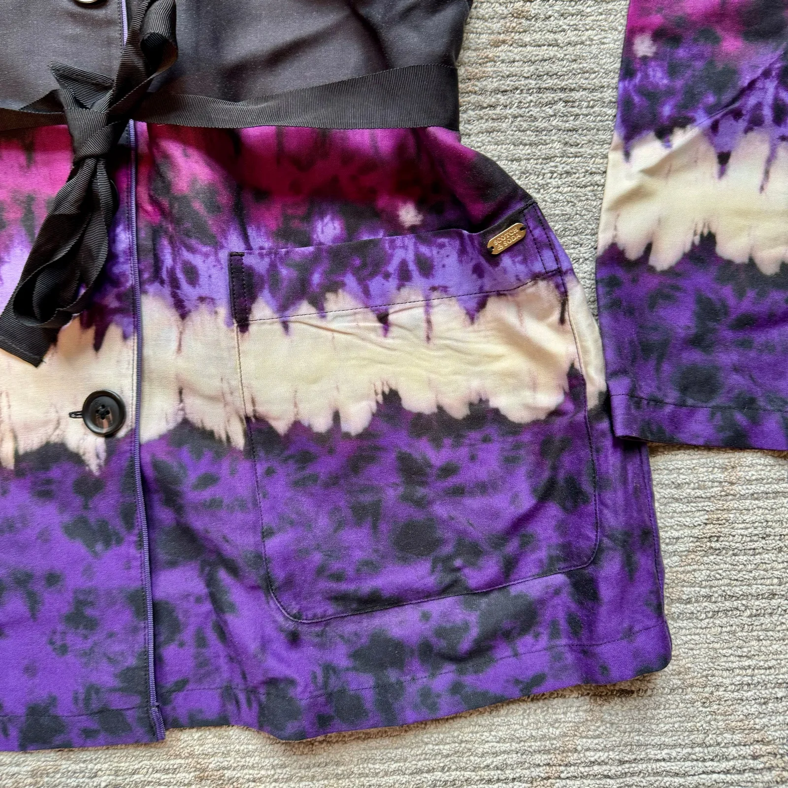 Scotch & Soda Anthropologie Pajama Blazer Tie Dye Boho Drapey Womens Sz S - Image 4