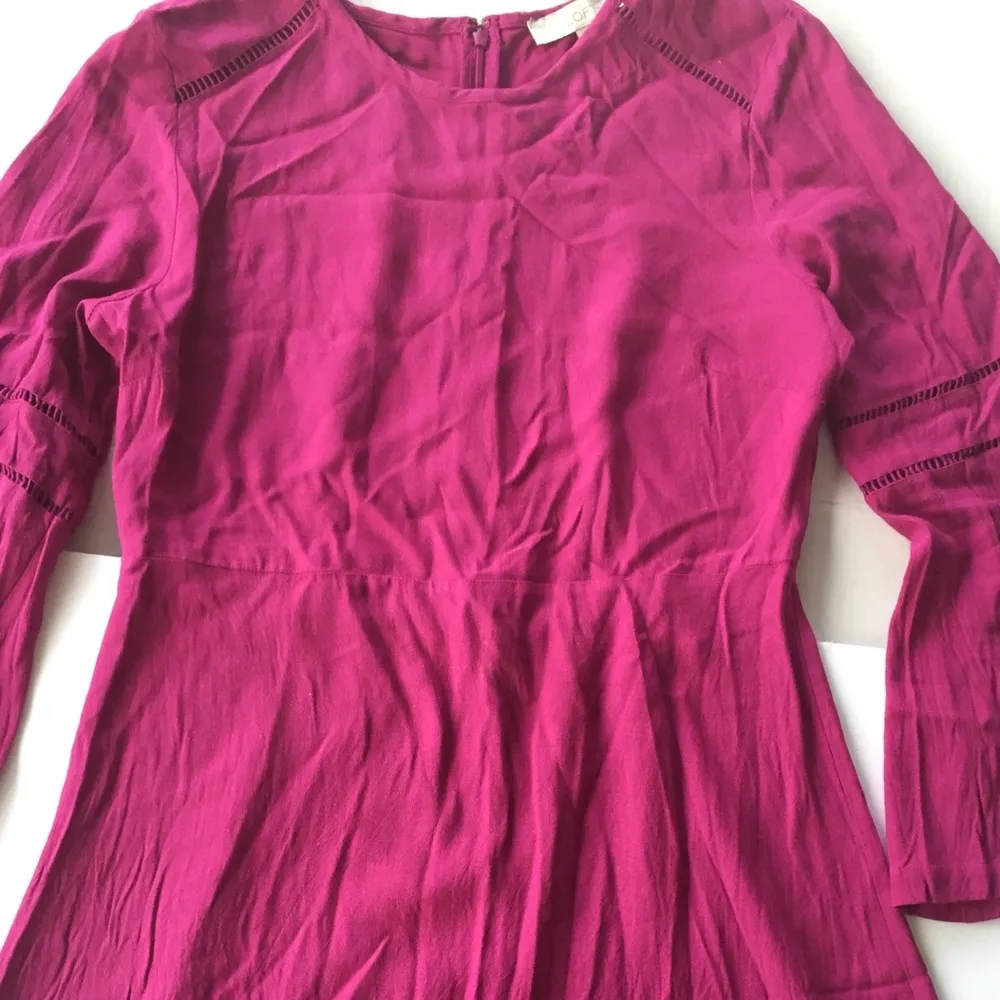 Ann Taylor Loft Bell Sleeve Raspberry Dress Size 10 - Image 5