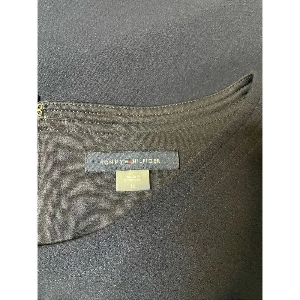 Tommy Hilfiger Scuba Crepe Pocket Shift Dress in Navy Size 16‎ - Image 5