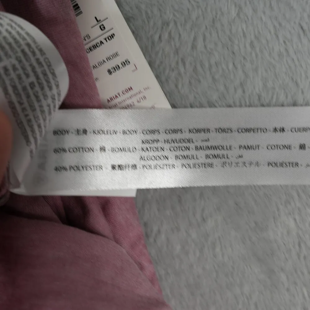 Ariat  Flowy Francesca Top Nostalgia Rose Oversized Fit Split Neck Shark Bite Hem - Image 8