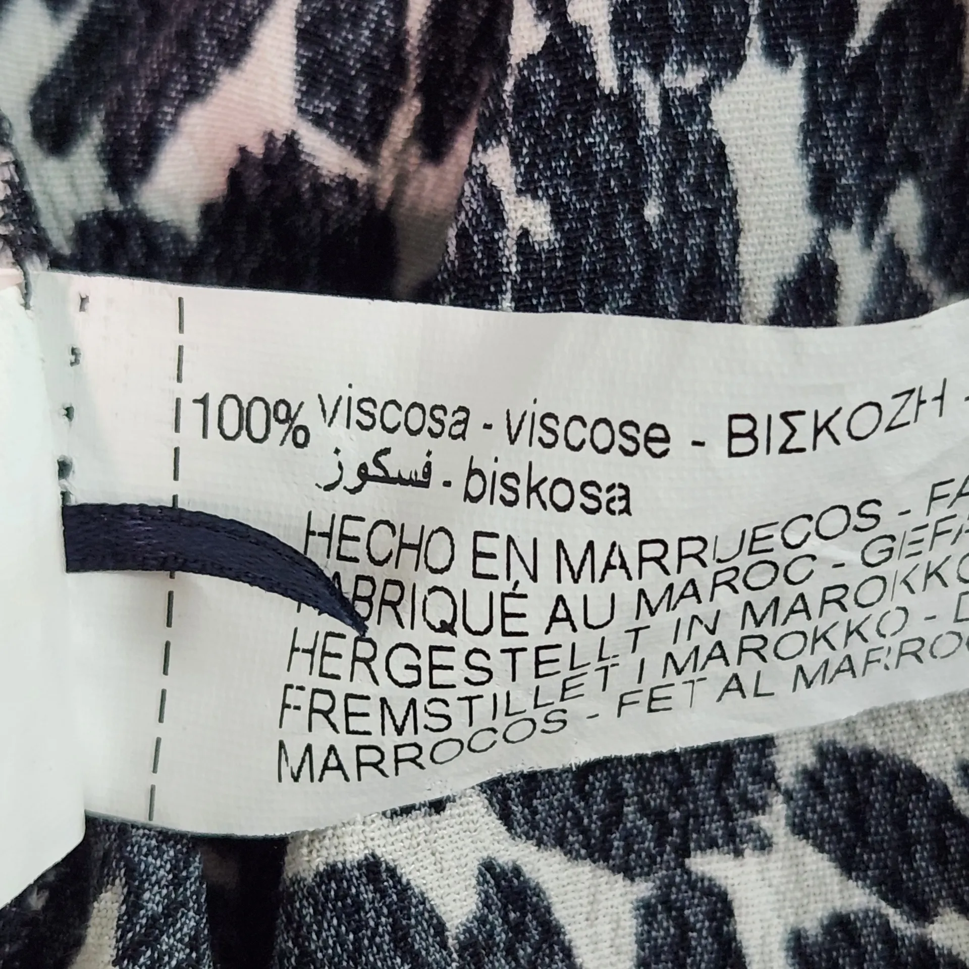 Zara Black and Cream Leopard Print Top with Mock Neck Style Size Medium - Image 6