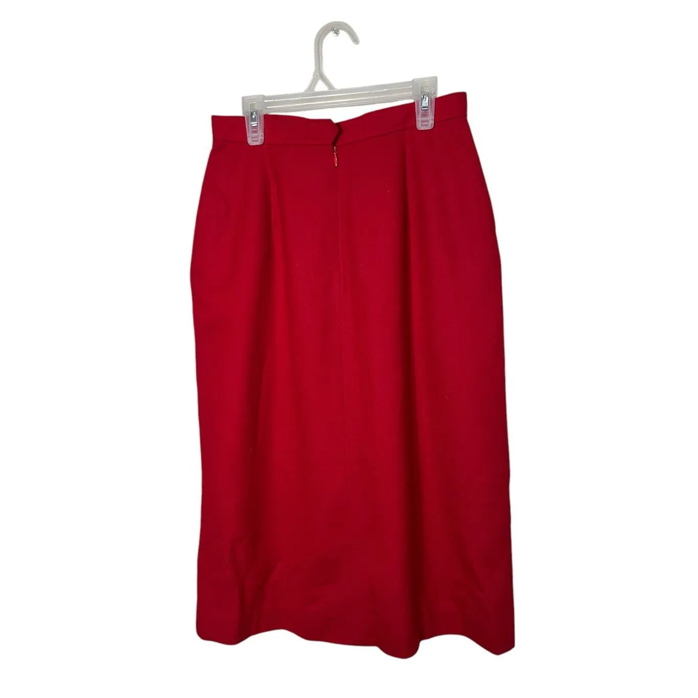 Vintage Evan Picone 100% Wool‎ Skirt Womens Size 8 Red Lined Union Made USA - Image 6