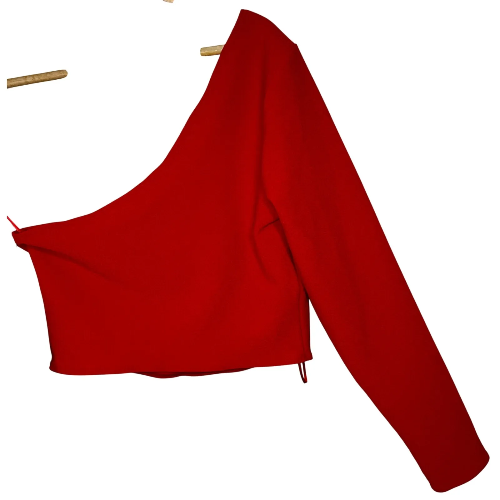 Abercrombie & Fitch Red One Shoulder Long Sleeve Crop Top Blouse Womens Size S - Image 2