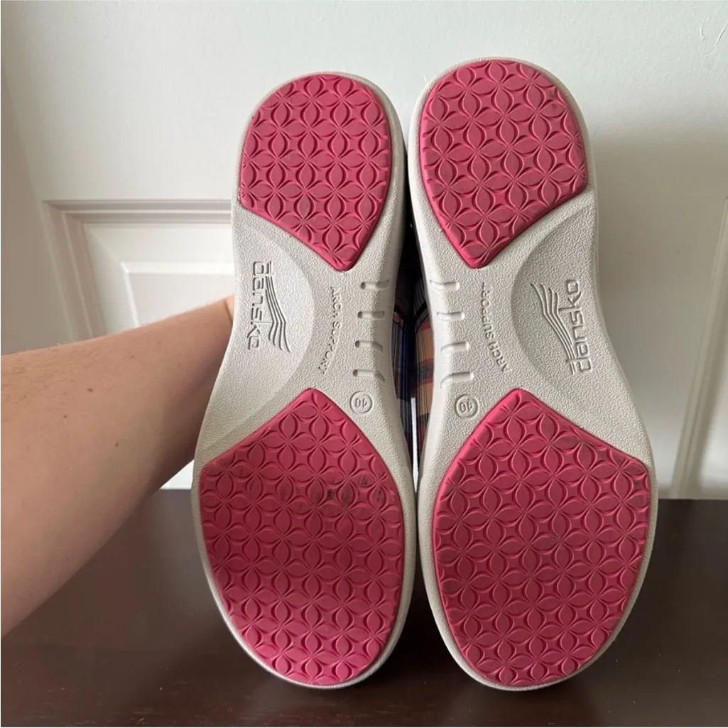 Dansko Women’s Belle Madras Plaid Canvas Slip On Comfort Sneakers Shoes Size 9.5 - Image 7