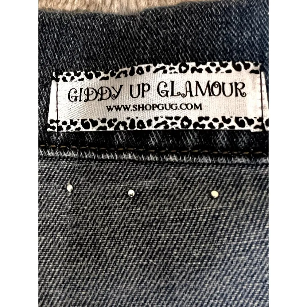 Giddy Up Glamourwomens size small denim jacket studs punk core, edgy, - Image 6