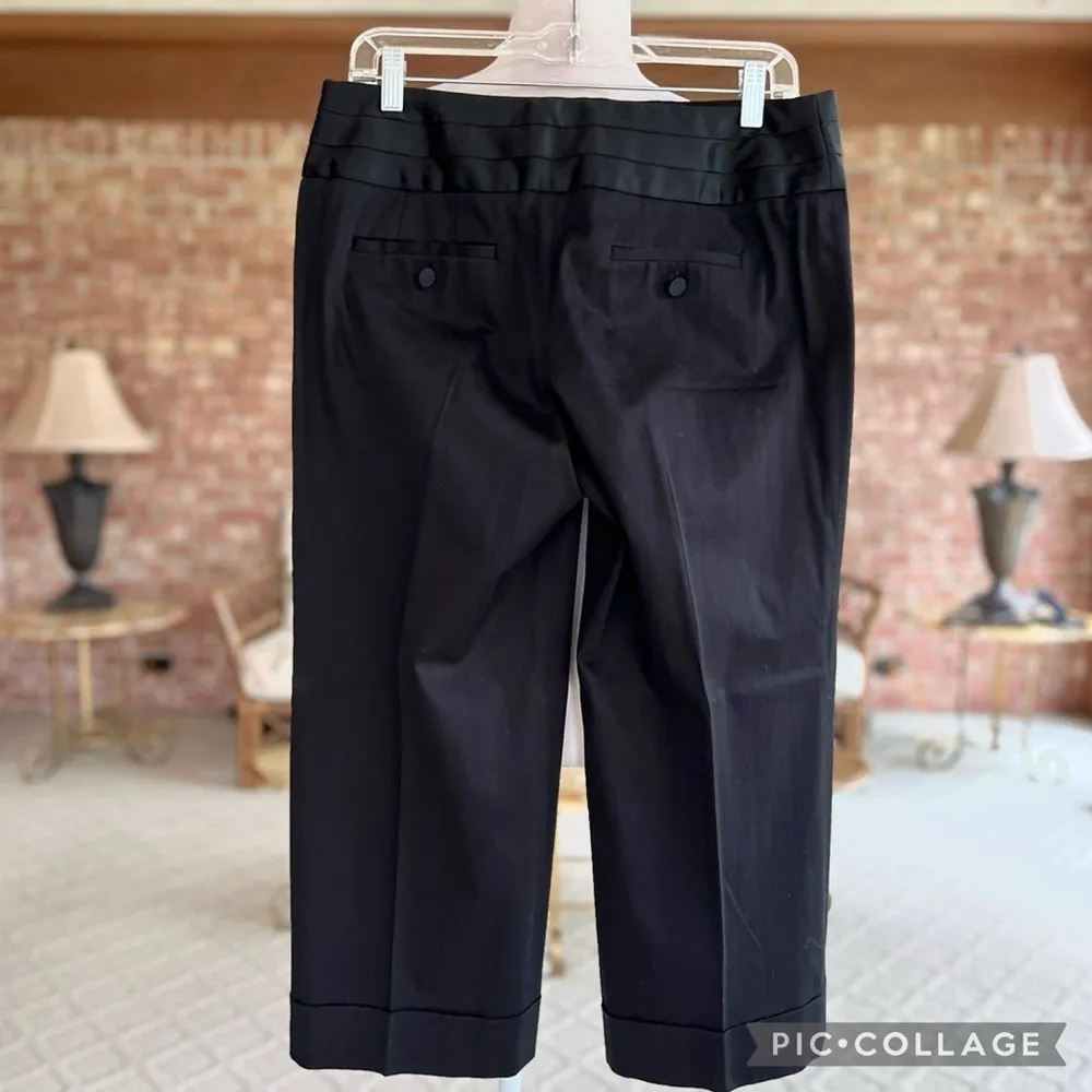 LOFT Pants Cropped Black Satin Waist Tie 6 Cocktail Party - Image 7