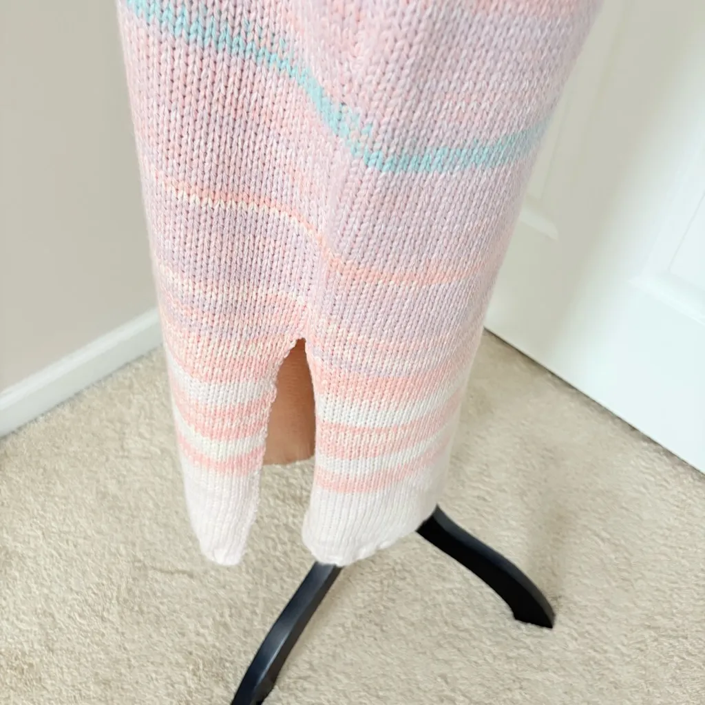 New 525 AMERICA Ombre Knit Midi-Dress Square Neck Sleeveless Size L - Image 11