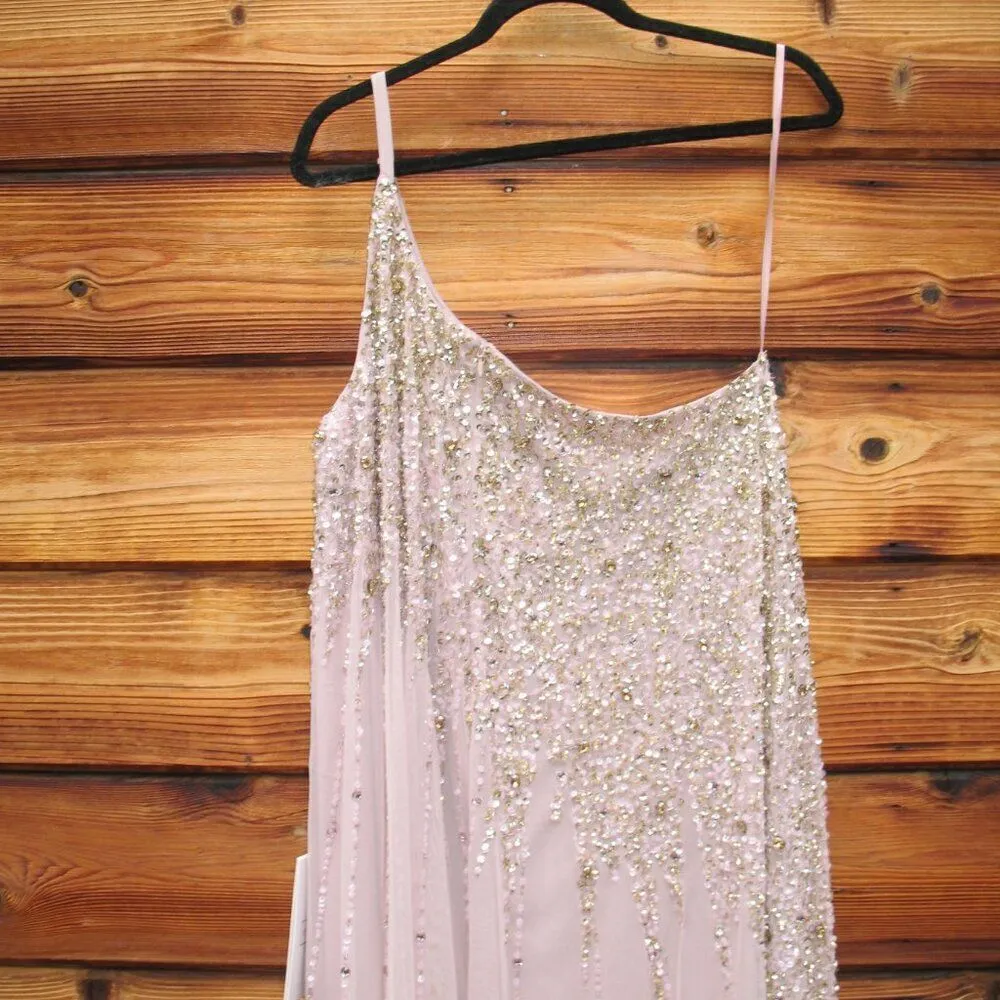 Mac Duggal 9224 Womens Pink One Shoulder Embellished Trapeze  Gown 16 18 20 - Image 12