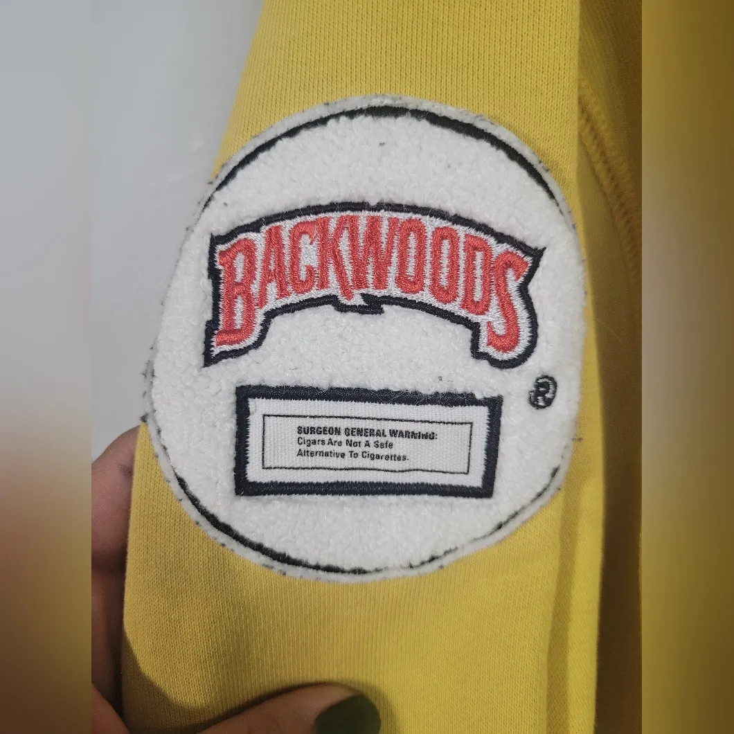 Woman Miami yellow cropped hoodie. Backwoods brand. Size XS. As Is. - Image 2