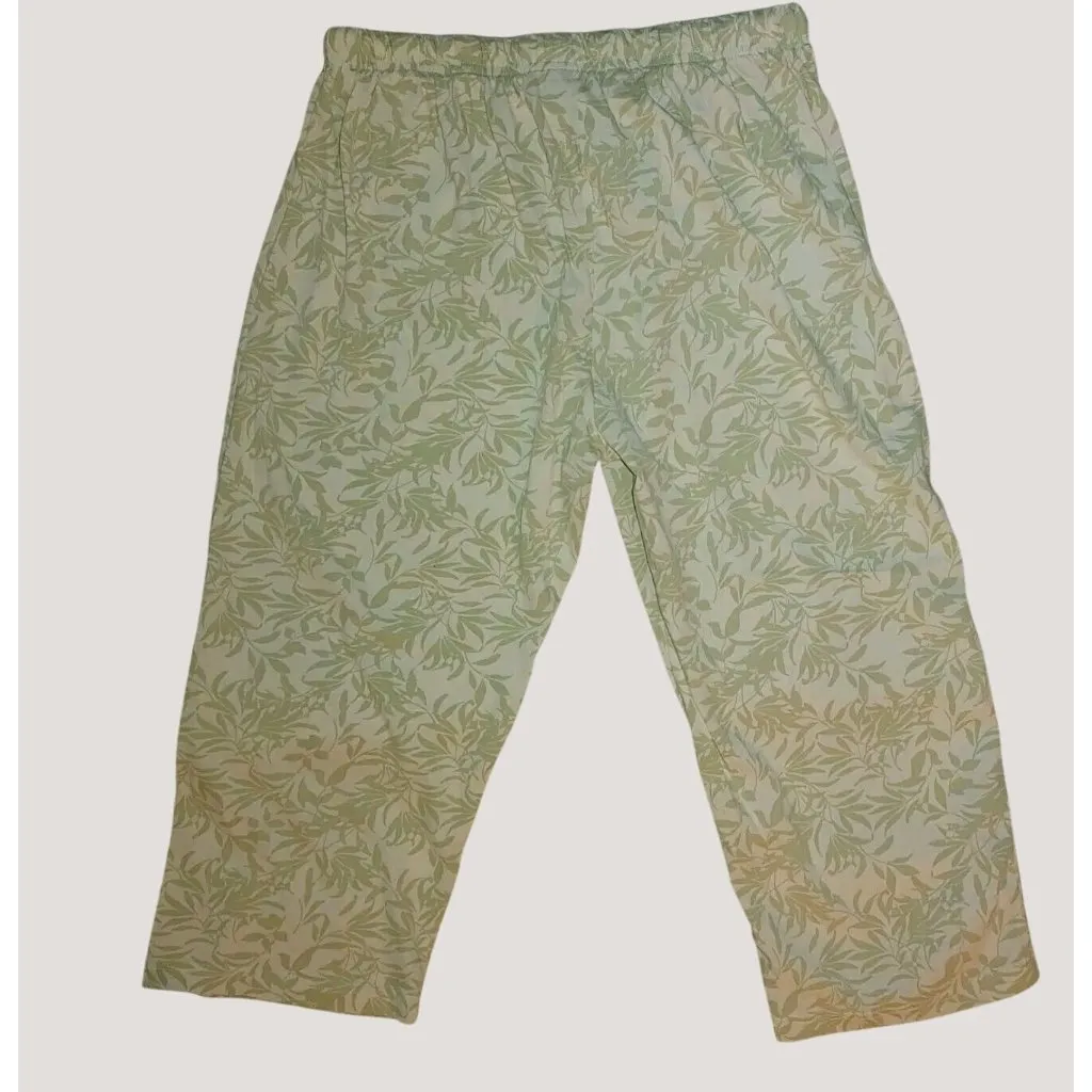 Serra Printed Pajama Set Camo Crop Pants Medium Palm plants - Image 4