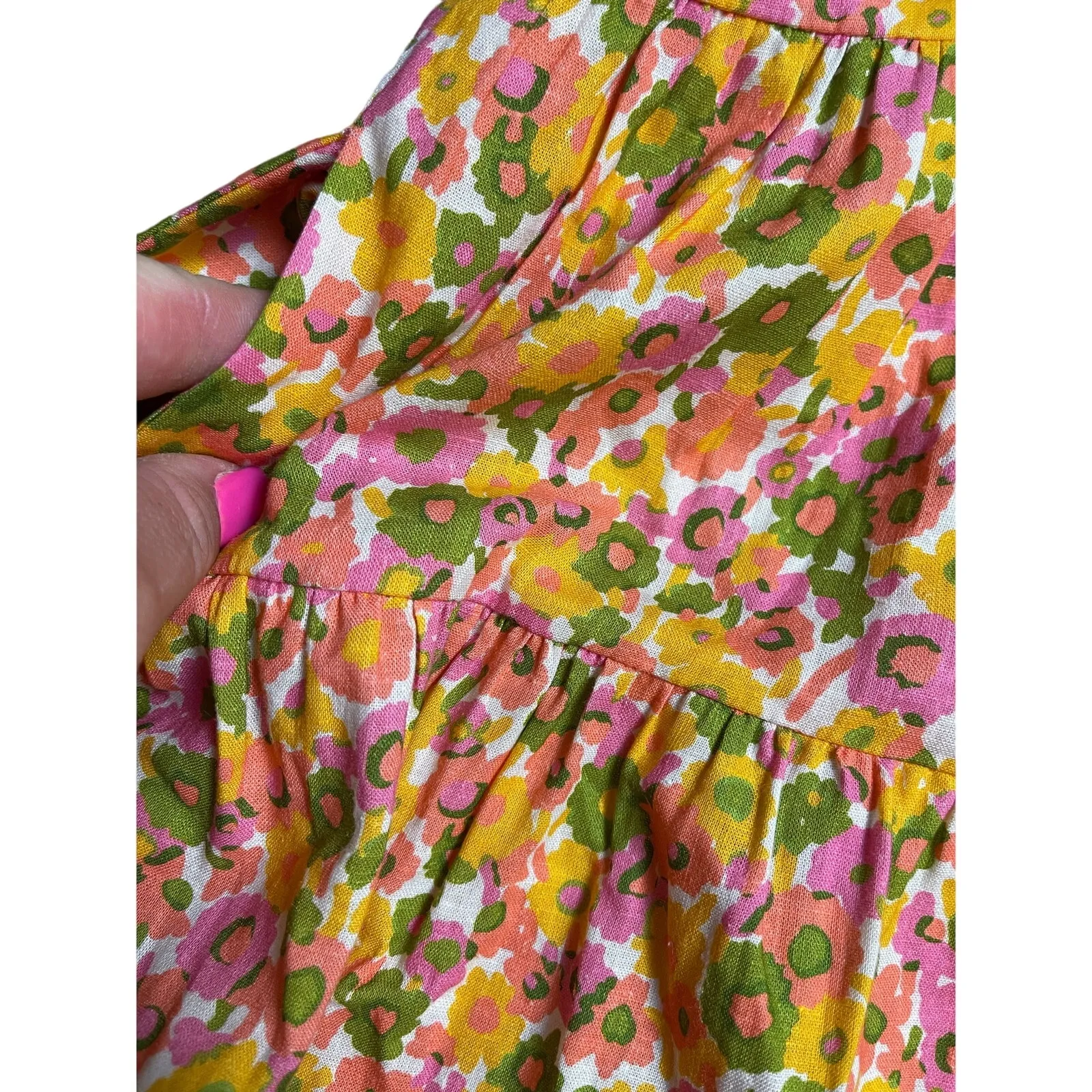 Julie Brown New‎ York Oversized Linen Scoop Neck Button Down Sundress Size XS - Image 7