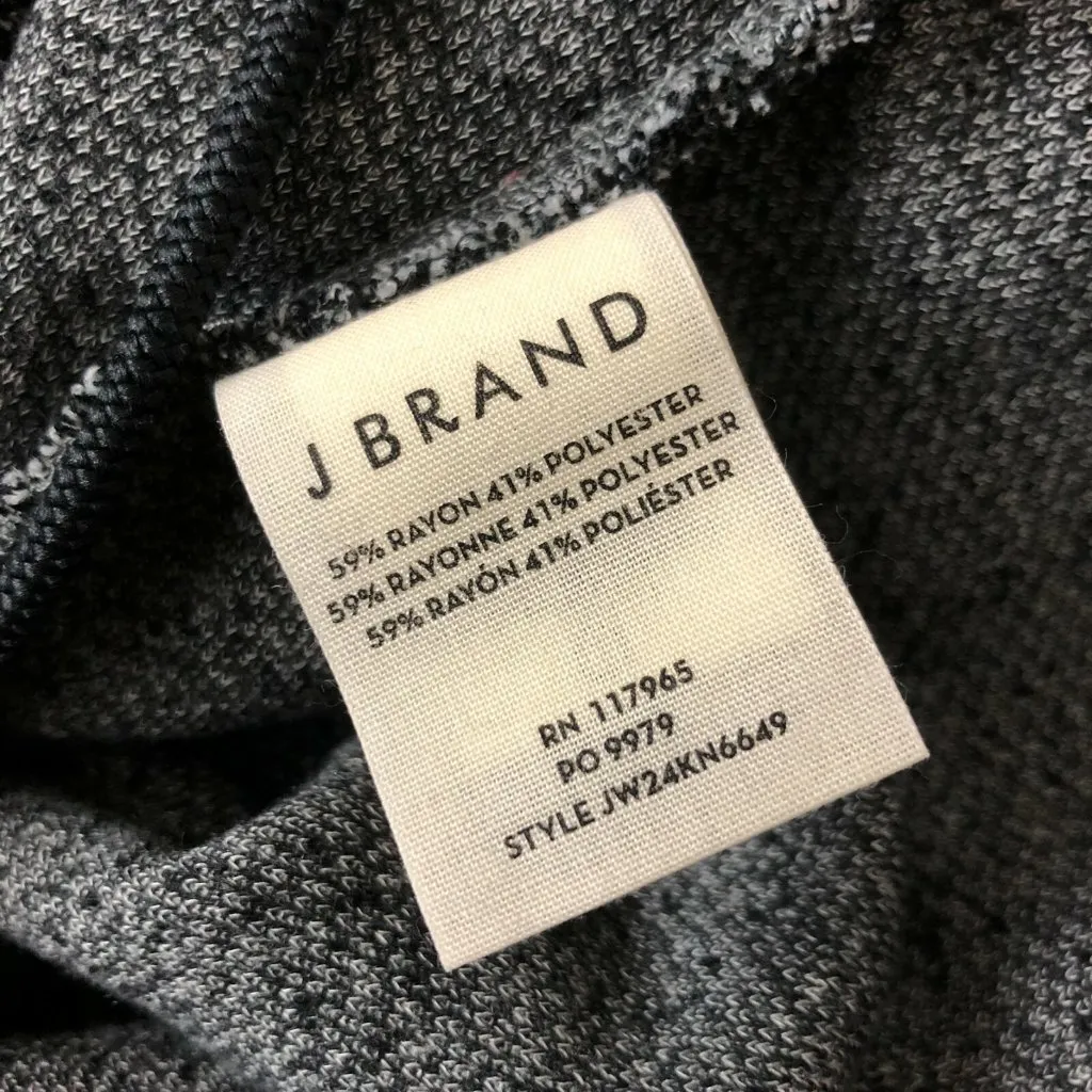 J Brand Womens Jacket Hooded Drawstrings Cinch Waist Zip Pockets Black White M - Image 5