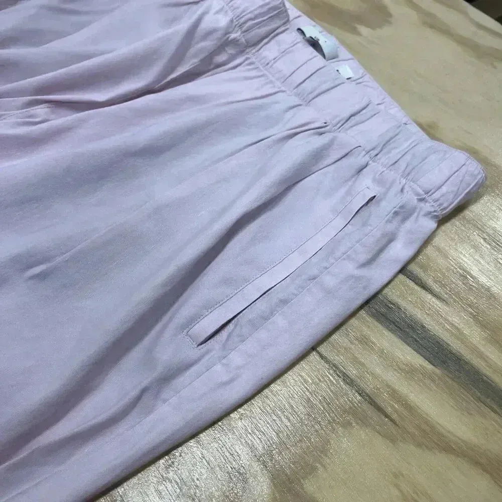 Vince Women’s Pants Pink Linen Blend Pull On Trouser Elastic Waist Size Large - Image 5