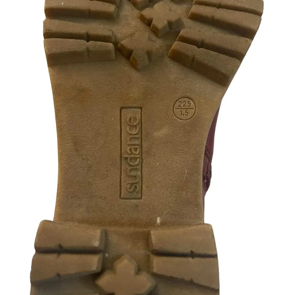 Sundance Red Studded Lace Up Boots - Image 8