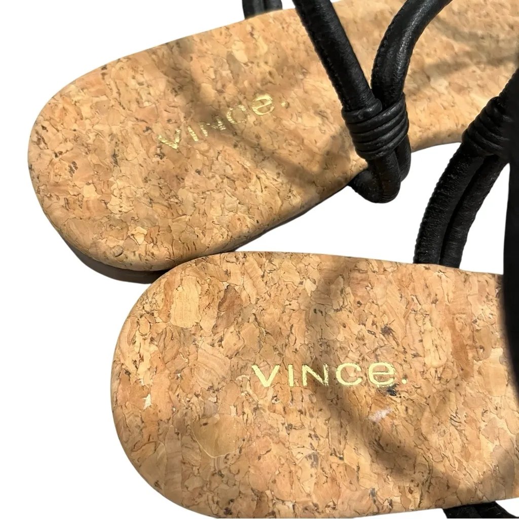 Vince Black Leather Hazen Napa Slingback Gladiator Sandals Shoes size 10 - Image 4